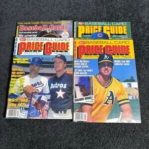 Baseball Card Price Guide Set of 4 Vintage Magazines w/ Card Inserts - 1998-1990